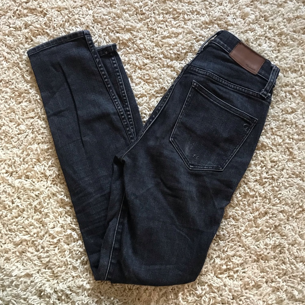 Madewell Grey/black 10” high riser jean